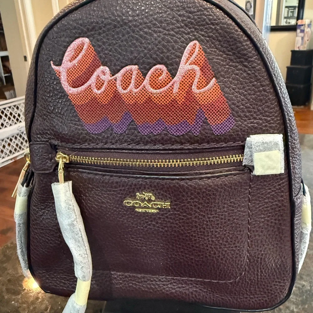 Coach Women's Neon Andi Mini Backpack with Multicolor Logo